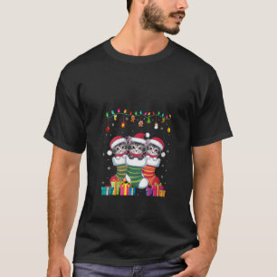 Vrouwen Drie Kitten In Sock Funny Boys Meisjes Kin T-shirt