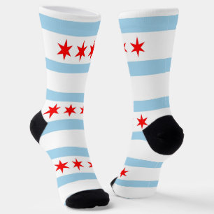 Vrouwen duurzame sokken met vlag van Chicago, VS