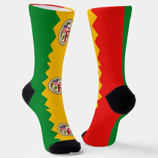 Vrouwen duurzame sokken met vlag van Los Angeles (Gebogen)