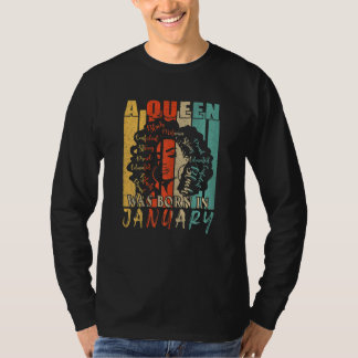 Vrouwen Een koningin werd geboren in januari  zwar T-shirt