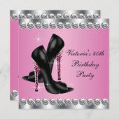 Vrouwen Elegant Chic Pink Leopard Verjaardagsfeest Kaart (Voorkant / Achterkant)