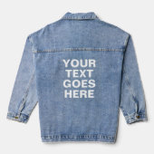 Vrouwen Elegant Modern Big Bold Font Sjabloon Denim Jacket (Achterkant)