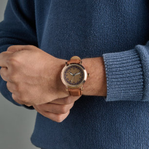 Vrouwen Elegant Roos Goud  Zwart Strap Horloge