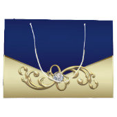 Vrouwen Elegant Royal Blue Gold Groot Cadeauzakje (Achterkant)