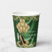 Vrouwen Emerald Groen Goud Verjaardagsfeestje Papi Papieren Bekers (Achterkant)