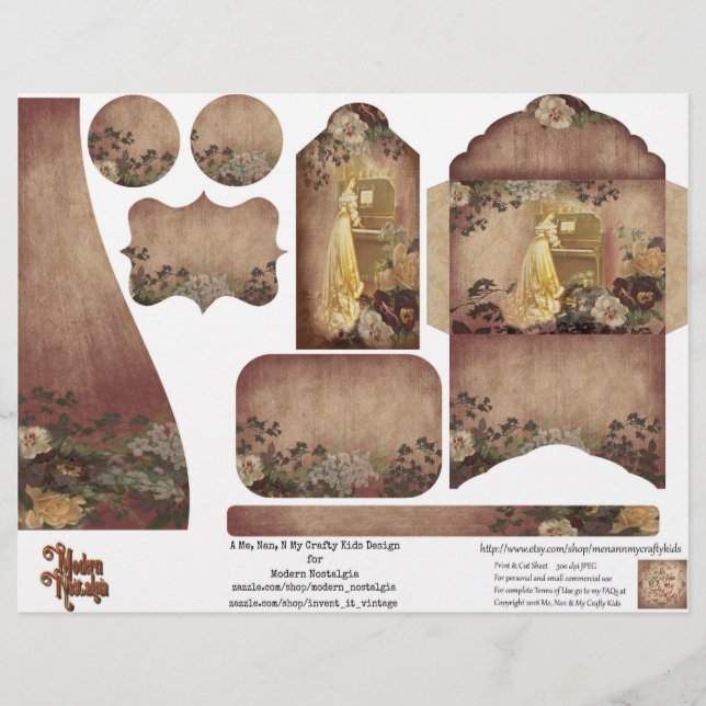  vrouwen en Rozen Junk Journal knipt uit (Voorkant)