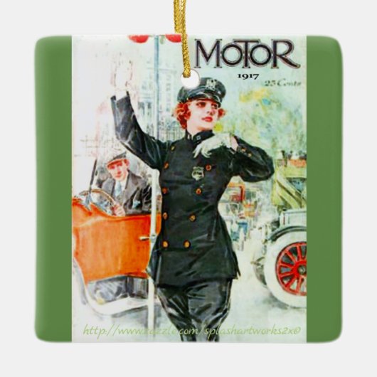 " vrouwen en wielen" keramisch ornament (Voorkant)