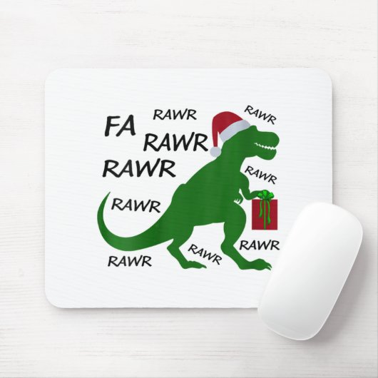 Vrouwen Fa Rawr Dinosaur T-rex kerstfeest Santa T- Muismat (Met muis)