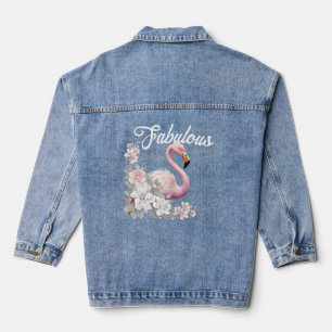 Vrouwen Fabulous Flamingo Bloemen Roze Denim Jacket