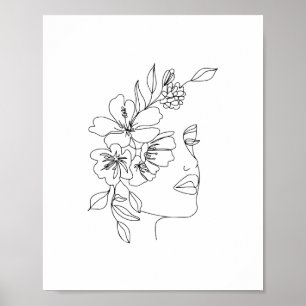 Vrouwen face line art poster