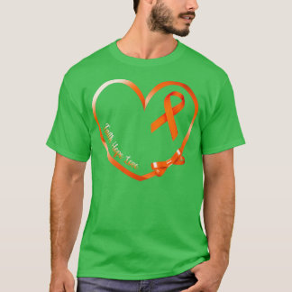 Vrouwen Faith Hope Love Oranje Ribbon Leukemia Awa T-shirt