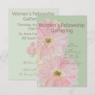 Vrouwen Fellowship Roze Gerber Daisy Plat Kaart