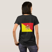 Vrouwen Fleece Zip Jogger met vlag van Sicilië T-shirt (Achterkant volledig)