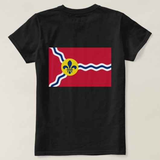 Vrouwen Fleece Zip Jogger, vlag van St. Louis T-shirt (Design achterkant)