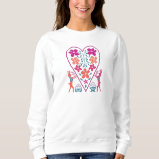 Vrouwen Folky Heart met Konijnen Sweatshirt