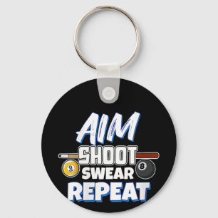 Vrouwen Funny Aim Pool Player Gift Billiard Balls Sleutelhanger