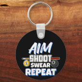 Vrouwen Funny Aim Pool Player Gift Billiard Balls Sleutelhanger (Voorkant)