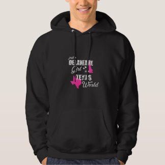 Vrouwen Funny Delaware Shirten gewoon een meisje u Hoodie