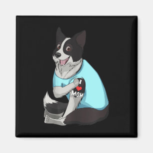 Vrouwen Funny Dog Border Collie Love Mom Tattoo Gi Magneet