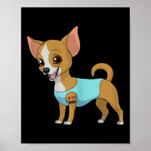 Vrouwen Funny Dog Chihuahua Love Mom Tattoo Gift T Poster