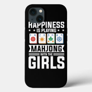 Vrouwen Funny Mahjong Happiness speelt Mahjong iPhone 13 Hoesje