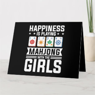 Vrouwen Funny Mahjong Happiness speelt Mahjong Kaart
