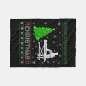 Vrouwen Fysiotherapeut Kerstboom Lighting Ugly Fleece Deken (Voorkant (Horizontaal))