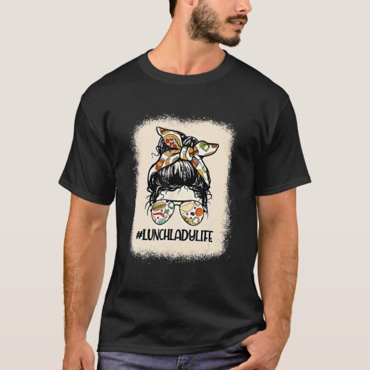 Vrouwen Gebleekte Lunch Lady Messy Bun Lunch Lady  T-shirt (Voorkant)
