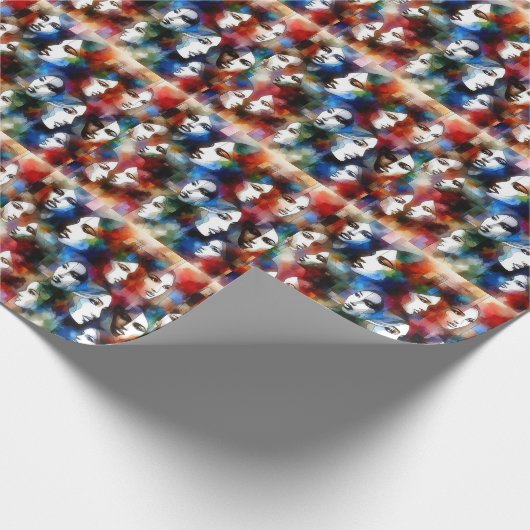 vrouwen geconfronteerd met abstracte waterverven p cadeaupapier (Hoek)