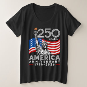Vrouwen Gelukkig 250-jarig bestaan Amerika  Grote Maat T-shirt