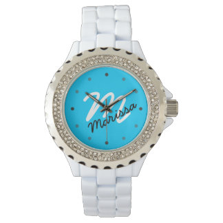 Vrouwen gepersonaliseerde Monogram Sportief Horloge