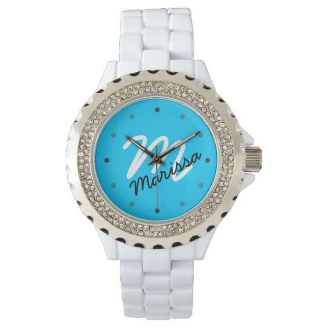 Vrouwen gepersonaliseerde Monogram Sportief Horloge (Voorkant)