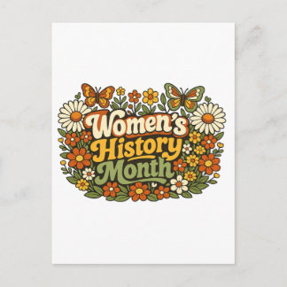 Vrouwen Geschiedenis Maand Retro 70s Bloemrijke Gr Briefkaart