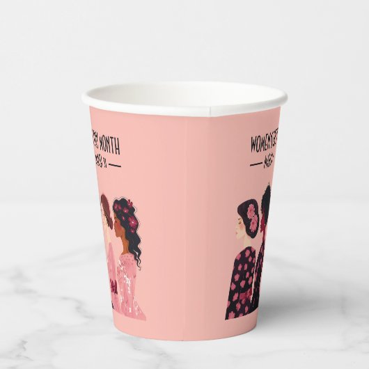 Vrouwen Geschiedenis Maand Wereldwijde Vrouwen Roz Papieren Bekers (Rechts)