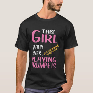 Vrouwen geven dit meisje echt graag een trumpet af t-shirt