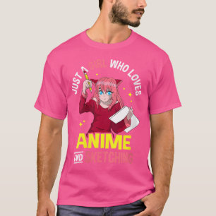 Vrouwen gewoon een meisje dat houdt van anime en s t-shirt