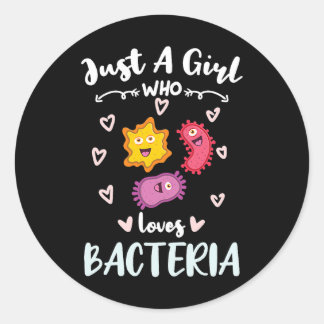 Vrouwen gewoon een meisje dat houdt van bacteriën  ronde sticker