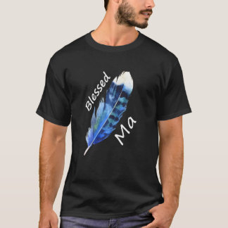 Vrouwen Gezegend Ma Graphic S Letter Feather T-shirt