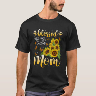 Vrouwen Gezegend om moeder zonnebloem moeders geno T-shirt