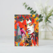 Vrouwen Gezicht in de Vlinders Briefkaart (Staand voorkant)