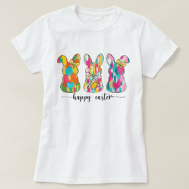 Vrouwen glitter paashaas t-shirt