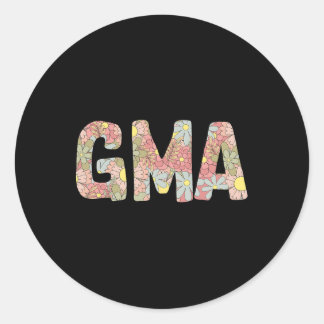 Vrouwen Gma Bloemen Shirt Funny Mom Life Flower Mo Ronde Sticker