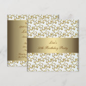 Vrouwen Gold Swirls 50ste verjaardag Kaart (Voorkant / Achterkant)