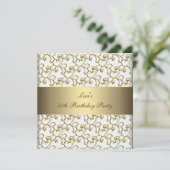Vrouwen Gold Swirls 50ste verjaardag Kaart (Staand voorkant)