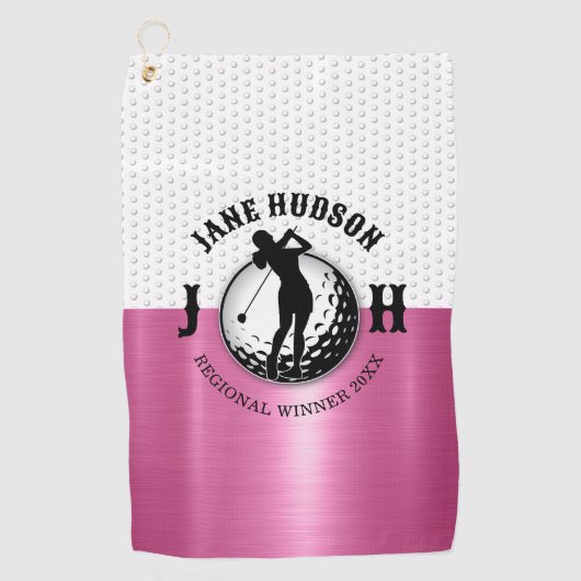 Vrouwen Golf Monogram Ontwerp Golfhanddoek (Voorkant)