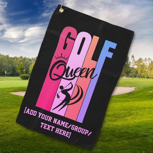 Vrouwen GOLF QUEEN Custom Naam Golfhanddoek