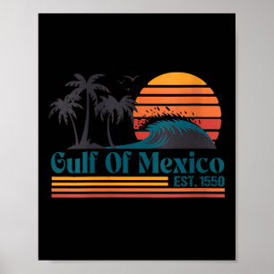 Vrouwen Golf van Mexico Est 1550 Retro  strand Poster