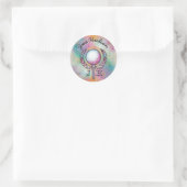 Vrouwen Golfer Custom Monogram Ontwerp Ronde Sticker (Tas)