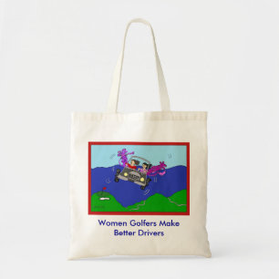Vrouwen Golfers maken betere Cartoon Tote Bag