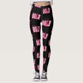 Vrouwen Golfing Leggings Dames Zwart Custom Pants (Voorkant)